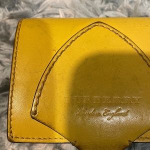 Yellow Burberry Wallet with Card & Cash Slots